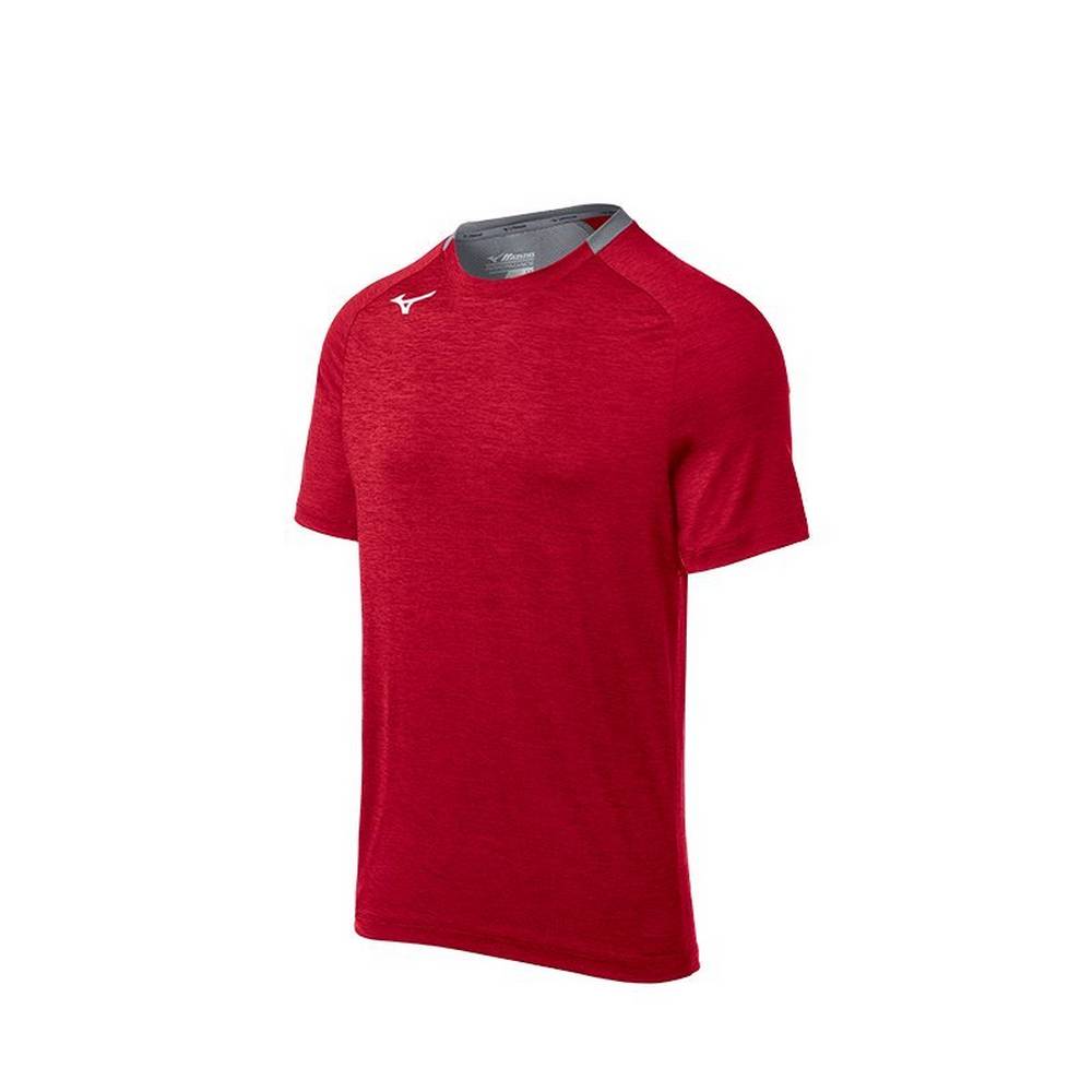 Mizuno Alpha Short Sleeve - Erkek Tişört - Kırmızı Türkiye (HOQNMY-241)